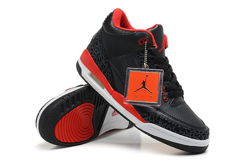 Air Jordan 3 Men Shoes Black/Red Online